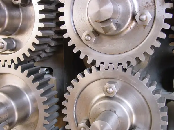 Steel gear wheels — illustrative photo